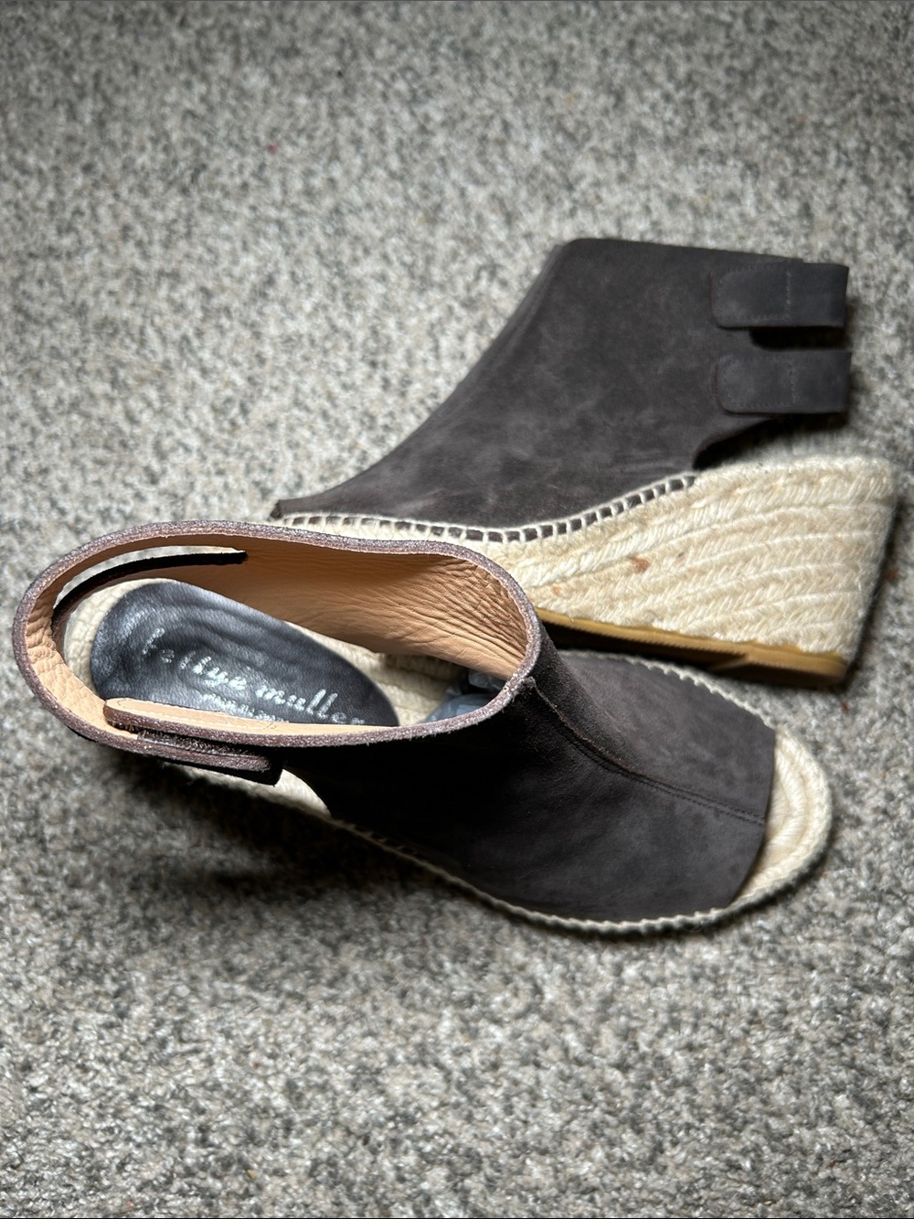 Bettye Muller Espadrille Wedge Peep-Toe Ankle Sandal - Dark Brown